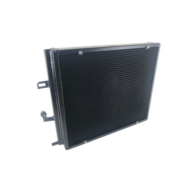 CSF black semi-gloss front mount triple-pass heat exchanger for BMW with removable mesh rock guard