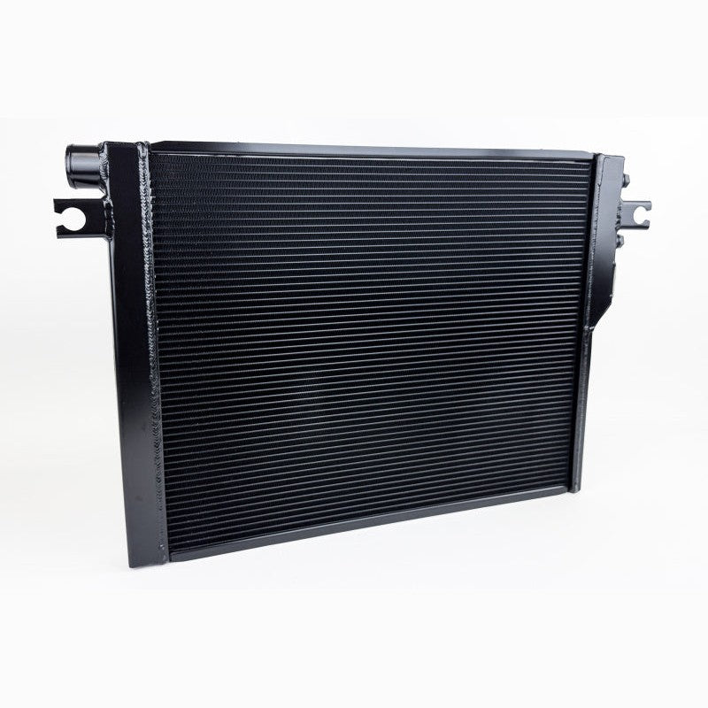 Satin black TIG-welded aluminum radiator with B-Tube core for 1985-1989 BMW E24 and E28 models.