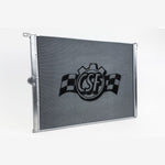 CSF 7089 all-aluminum high performance radiator with hand-brushed satin finish and CNC machined brackets