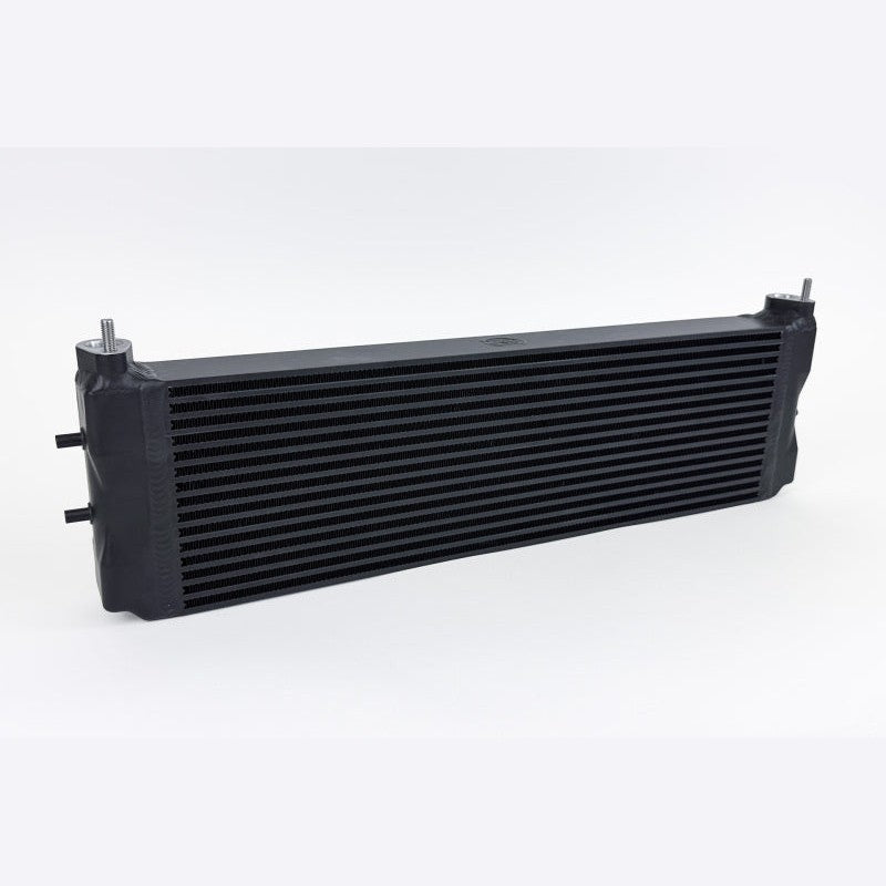 CSF 8317 high-performance engine oil cooler in satin black finish with CNC-machined brackets and bar-and-plate core.