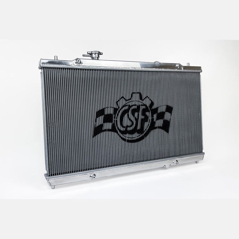 CSF 7222 high-performance all-aluminum 2-row radiator with mirror polish finish and 1.4 bar pressure cap
