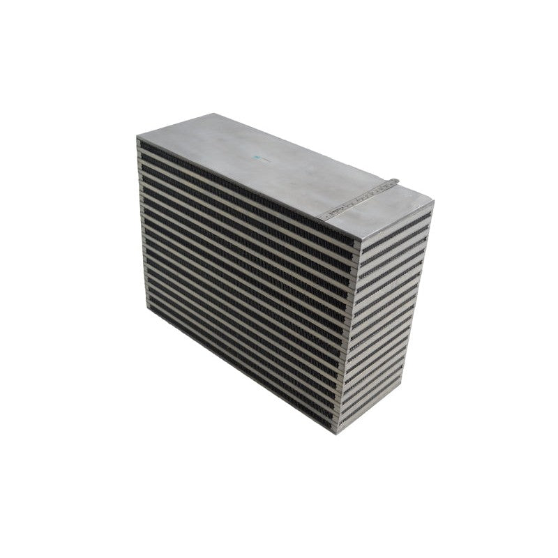 CSF Magnum 1300 HP heavy-duty bar and plate intercooler core, 18x12x6 inches, featuring staggered fin design.