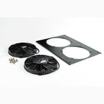 Satin black CSF aluminum fan shroud with dual 9-inch SPAL fans for 1983-1991 Porsche 944.