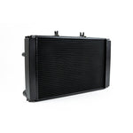 CSF 7088 satin black TIG-welded aluminum 2-row performance radiator with CNC-machined fittings for Porsche 944 and 968.