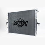 CSF 7227 heavy-duty all-aluminum radiator featuring 2-row core and CNC machined brackets for Porsche Cayenne and Audi Q7.