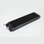 CSF 8066 universal dual-pass bar and plate oil cooler in matte black powder coat with -10 AN male fittings.