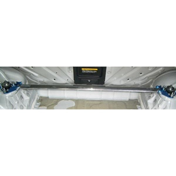 Cusco Type OS Rear Strut Bar with aluminum oval shaft and blue steel end plates