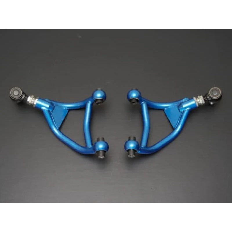 Cusco blue adjustable rear upper control arm for Subaru BRZ and Toyota 86 suspension tuning.