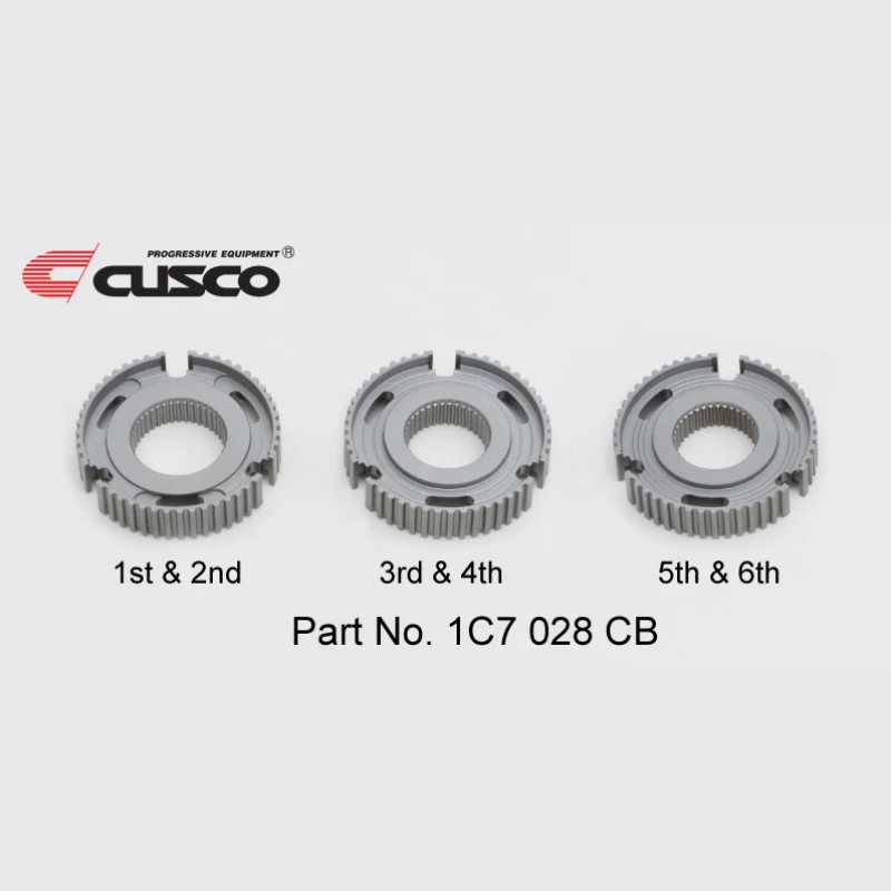 Cusco reinforced transmission clutch synchronizer hub set for Toyota GR Corolla and GR Yaris manual transmissions.