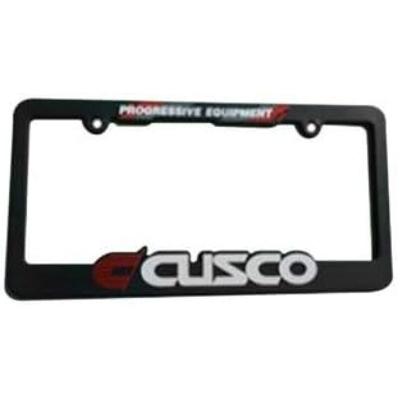 Black Cusco USDM Spec Limited Edition license plate frame featuring the Cusco logo for North American plates.
