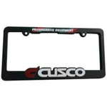 Black Cusco USDM Spec Limited Edition license plate frame featuring the Cusco logo for North American plates.