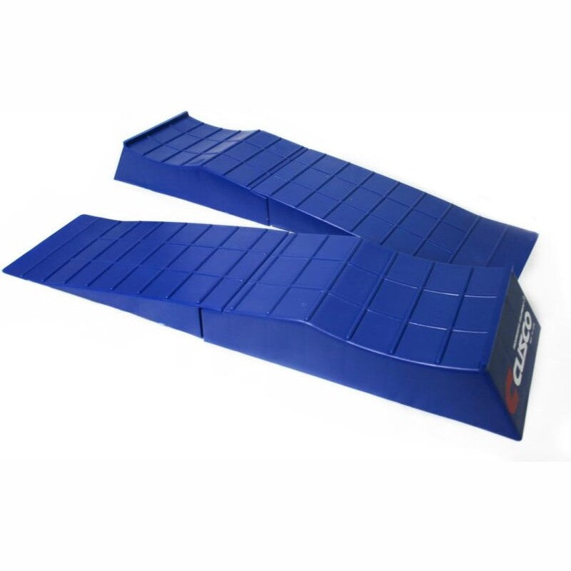 Cusco blue two-piece low profile car ramps for lowered vehicles
