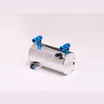 Polished aluminum Cusco 0.6L round oil catch tank and horizontal mount bracket kit.