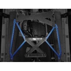 Blue Cusco Power Brace Floor Center chassis reinforcement for 2016 Mazda MX-5 Miata ND5RC.