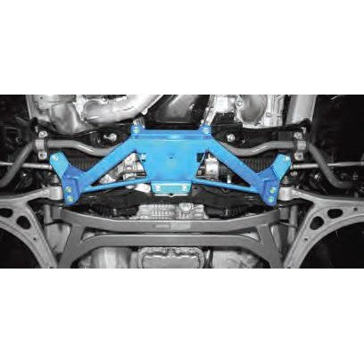 Cusco signature blue steel Power Brace front cross member for 2005-2014 Subaru chassis reinforcement