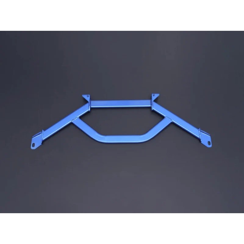 Cusco Blue powder-coated steel power brace for the front cross member rear side of a 2022+ Toyota GR86 or Subaru BRZ.
