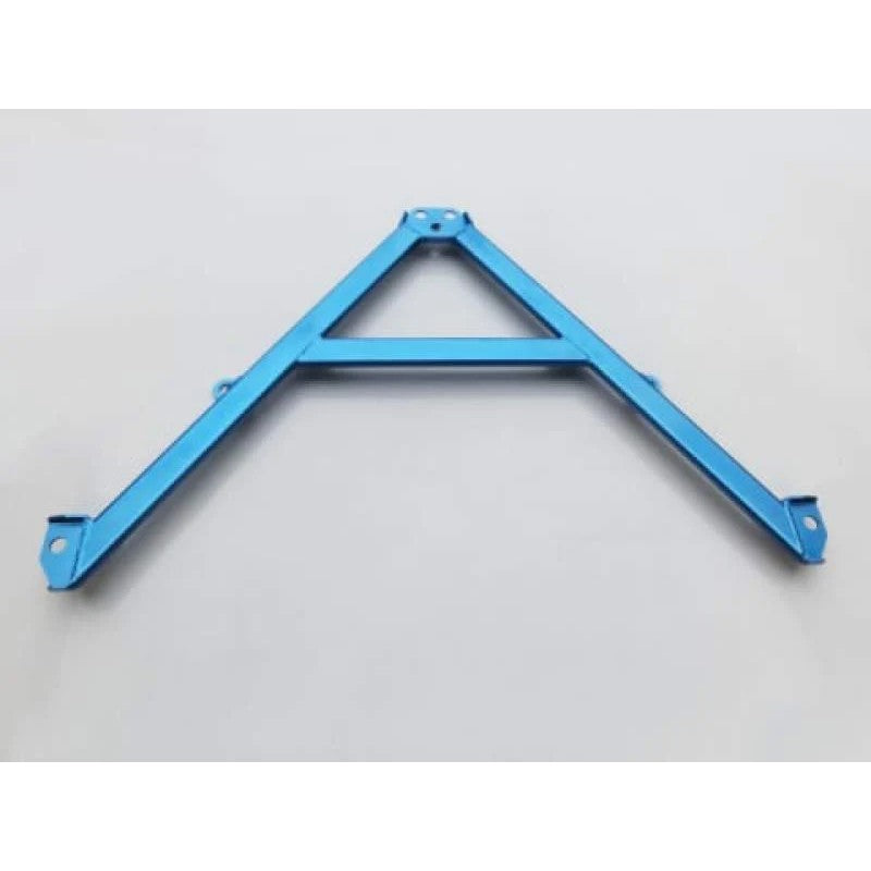 Blue powder-coated steel Cusco Power Brace Front Member for Lexus RC chassis