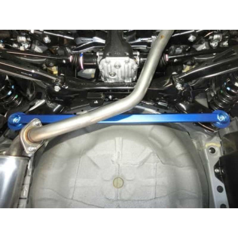 Cusco blue powder-coated steel rear cross member power brace for 2019+ Subaru Forester SK9.