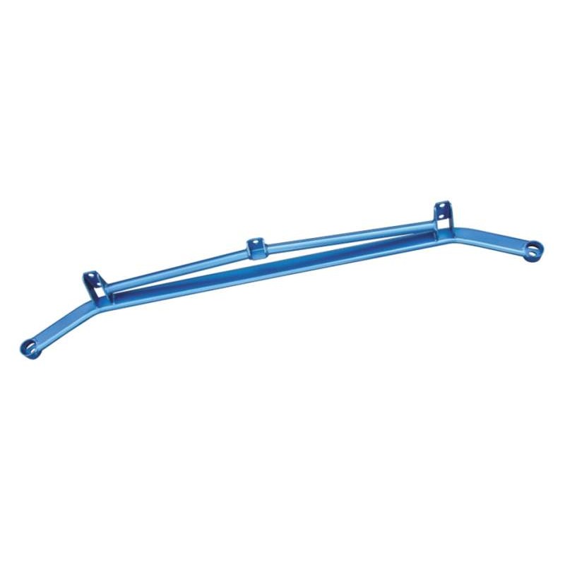 Cusco Blue steel Power Brace for the rear trunk of a Subaru Impreza GDA/GDB chassis.