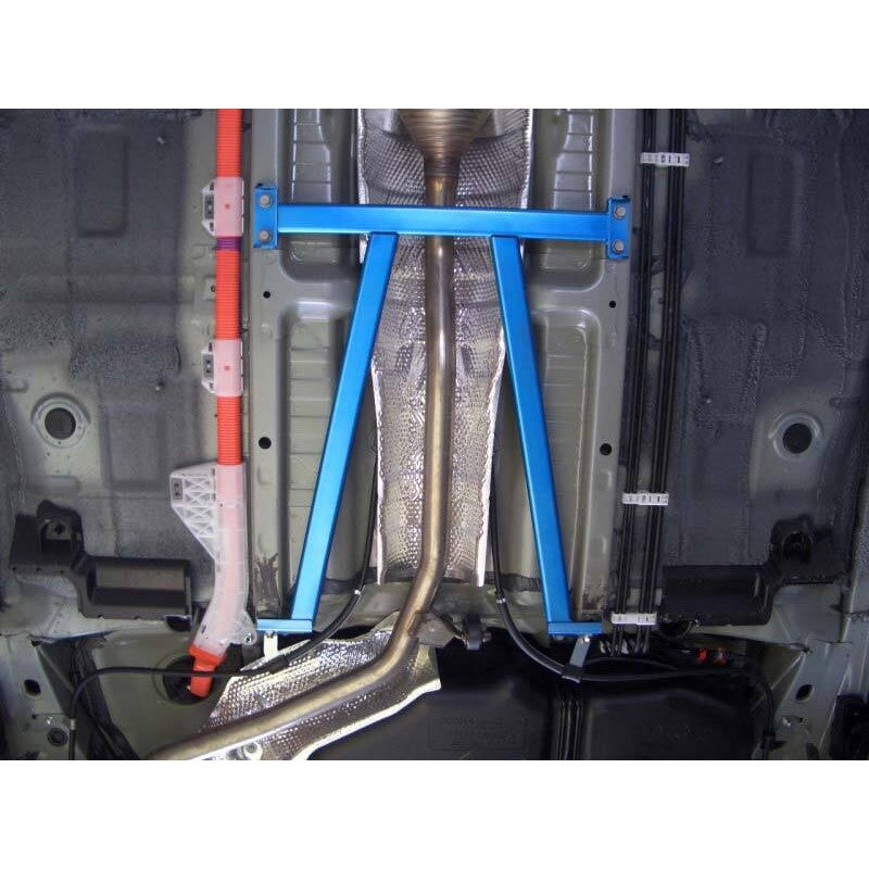Cusco blue powder-coated steel center chassis reinforcement power brace for Toyota Prius ZVW30