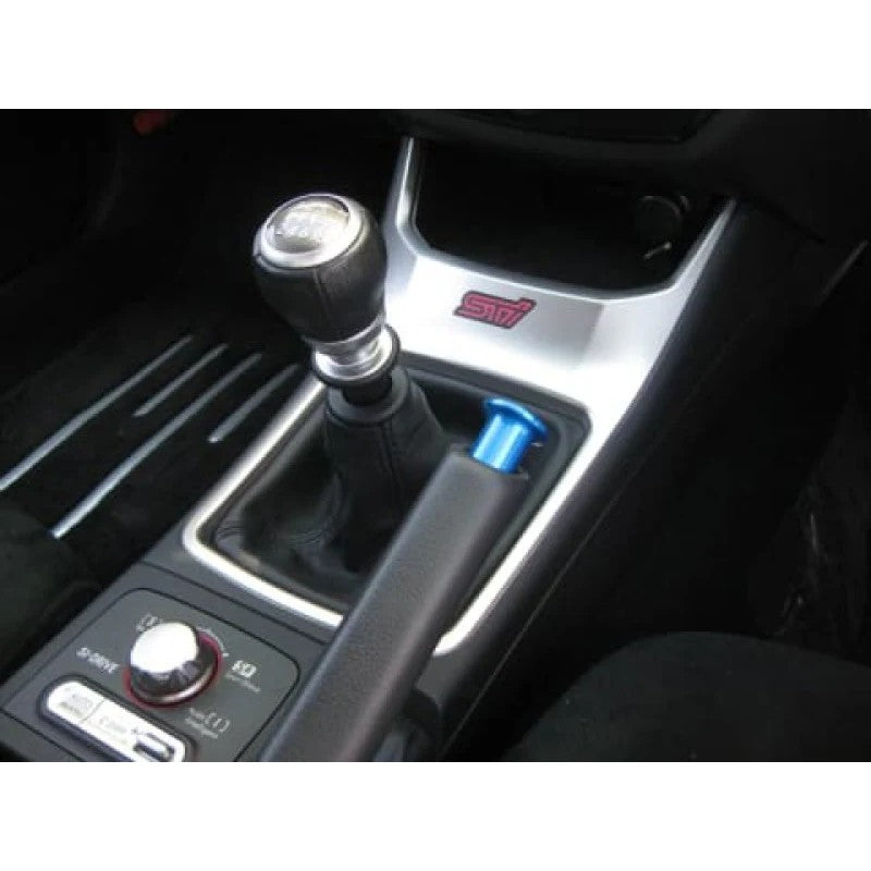 Blue anodized aluminum Cusco spin turn knob for Subaru BRZ and Toyota 86 parking brake lever