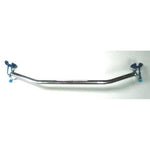 Cusco Type OS rear strut tower bar with polished oval aluminum shaft and blue end brackets for 2006-2011 Honda Civic Si