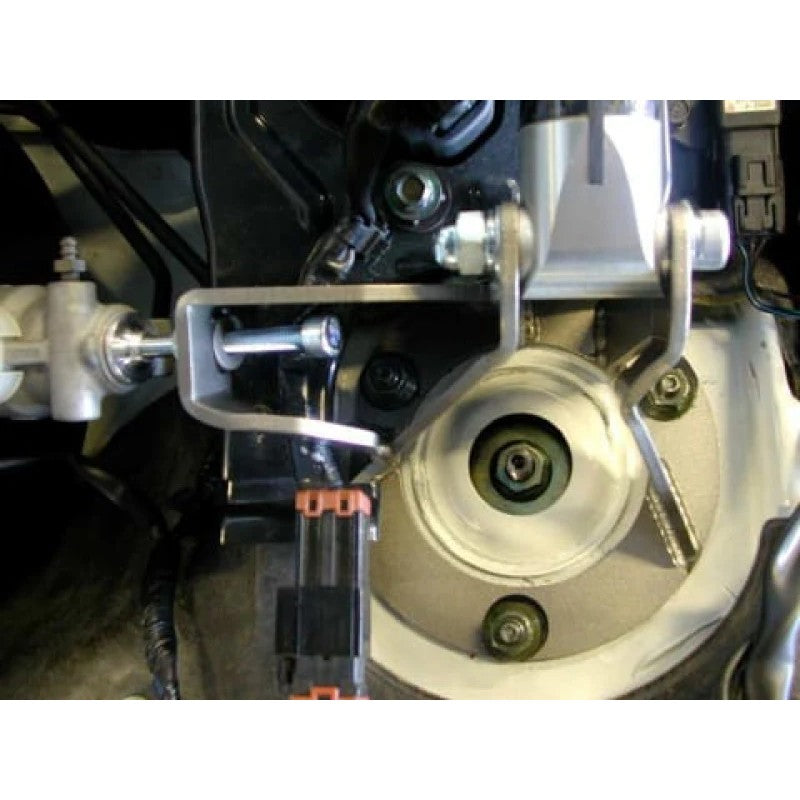 Cusco Type OS front aluminum strut tower bar with integrated blue brake cylinder stopper for LHD Mazda RX-8.