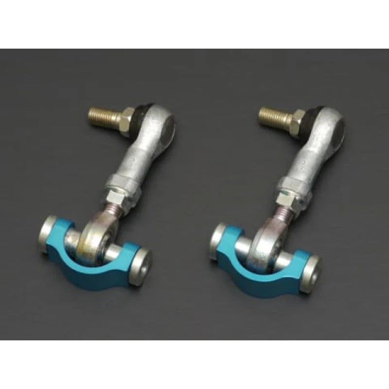 Cusco adjustable rear sway bar end link set with spherical pillowball joints and blue accents for Subaru WRX and STI.
