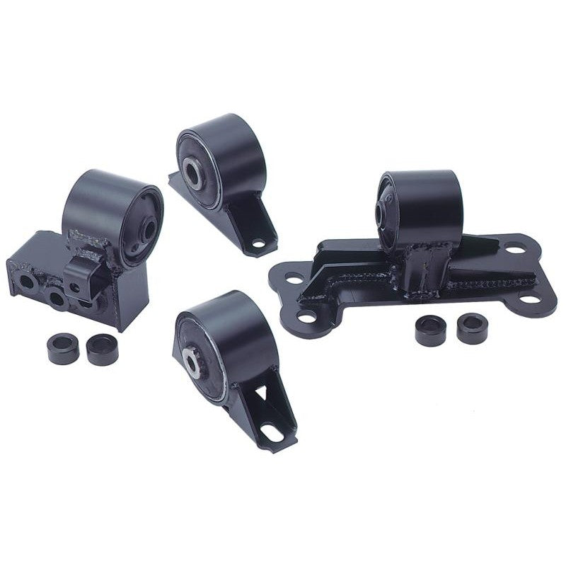 Cusco black reinforced rubber engine mount set in OEM shape for 1985-1987 Toyota Corolla AE86