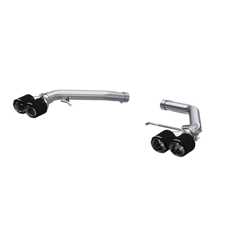 MBRP T304 stainless steel axle-back exhaust system for Audi SQ5 with quad 4-inch carbon fiber tips.