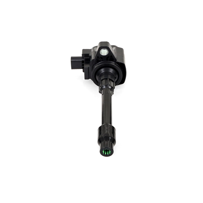 Mishimoto ignition coil for Honda 1.5T and Hybrid engines with black phenolic resin housing and protective boot.