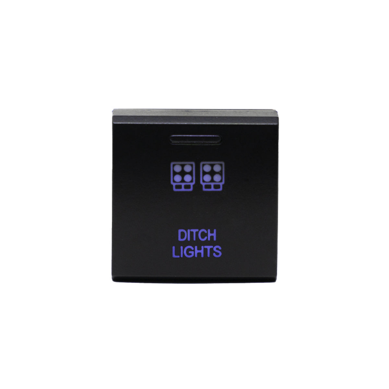 Cali Raised LED Toyota OEM square style ditch lights switch CR2386 with laser-etched light icon