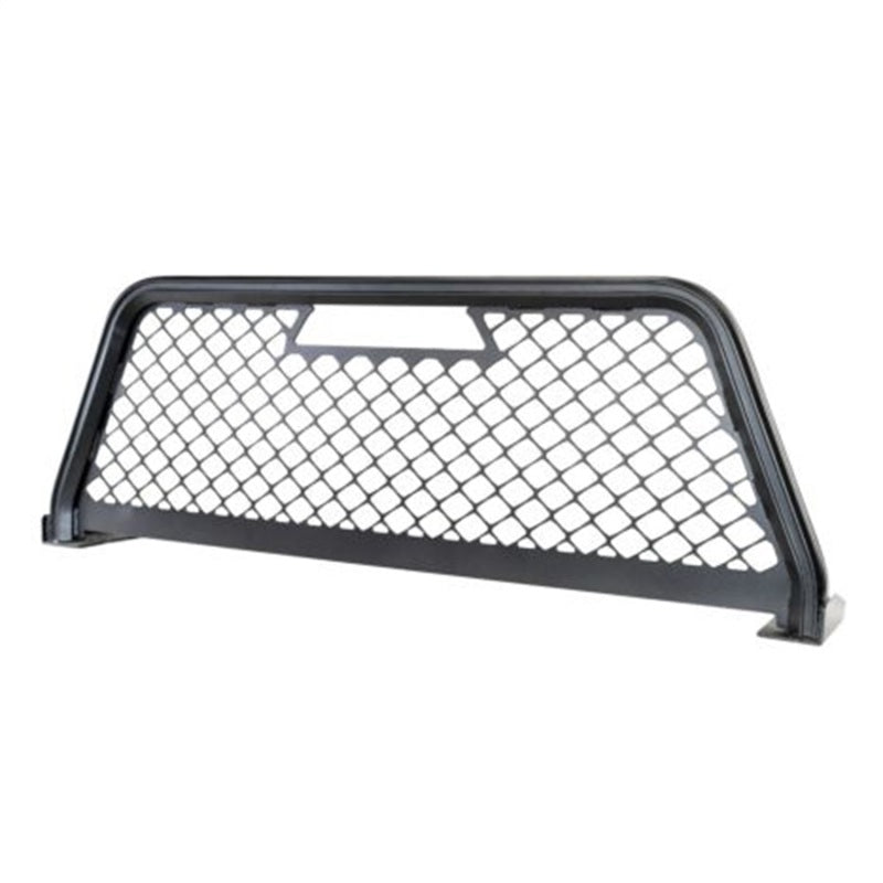 Black Putco Boss Rack aluminum headache rack with dual T-slot channels for 2017-2025 Ford F-250/F-350 Super Duty