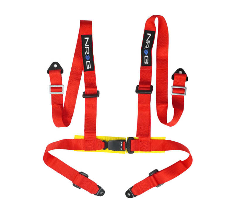 NRG 4-Point Seat Belt Harness with Buckle Lock - Red