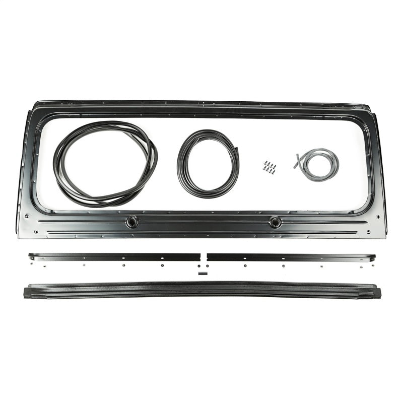 Omix steel windshield frame kit for 1987-1995 Jeep Wrangler YJ with seals and mounting hardware