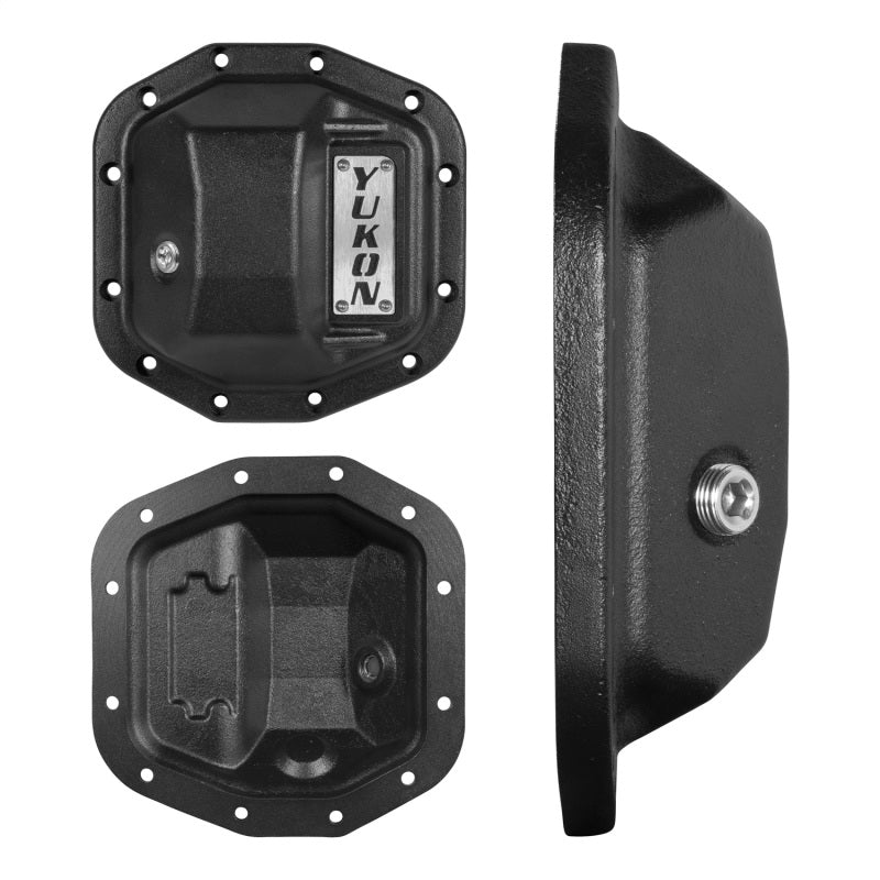 Yukon Gear Hardcore black nodular iron differential cover with stainless steel accent for Jeep Wrangler JL Dana 35