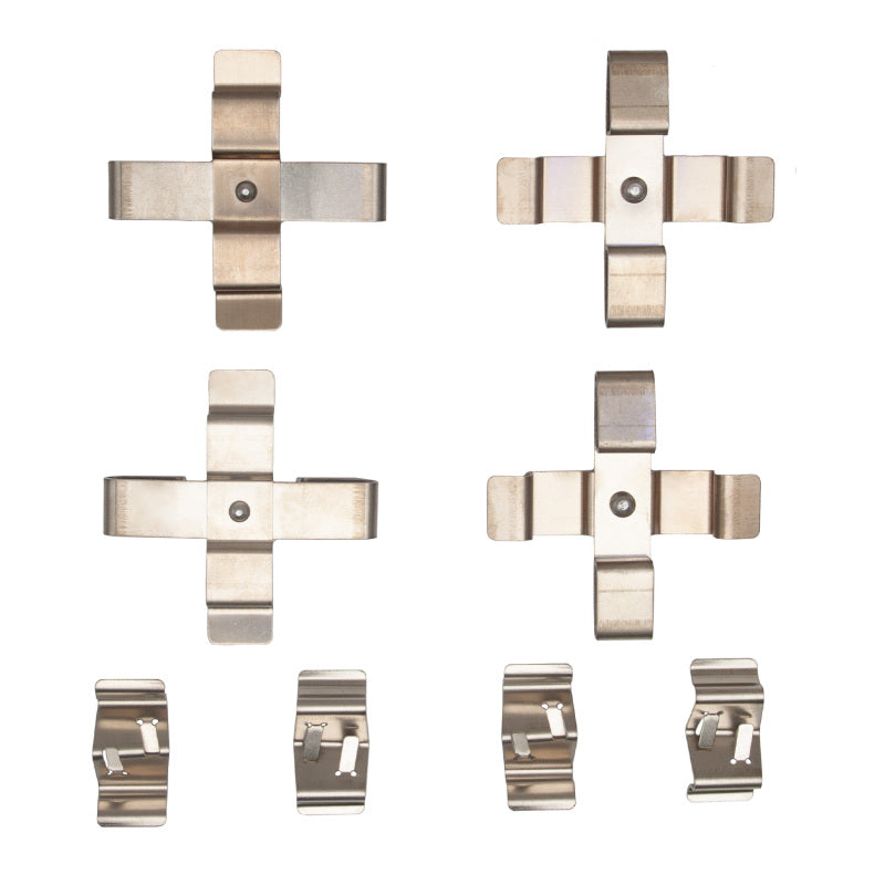 DFC Front Premium Brake Hardware Kit with clips and pins for Audi and Porsche high-performance calipers.