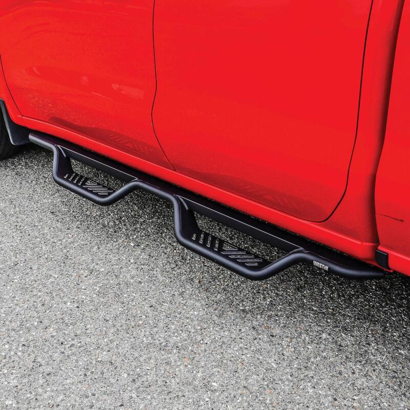 Westin Outlaw Drop Nerf Step Bars - Textured Black - Fits Select 2014-2019 Chevy/GMC Silverado/Sierra 1500-3500 (Double Cab)