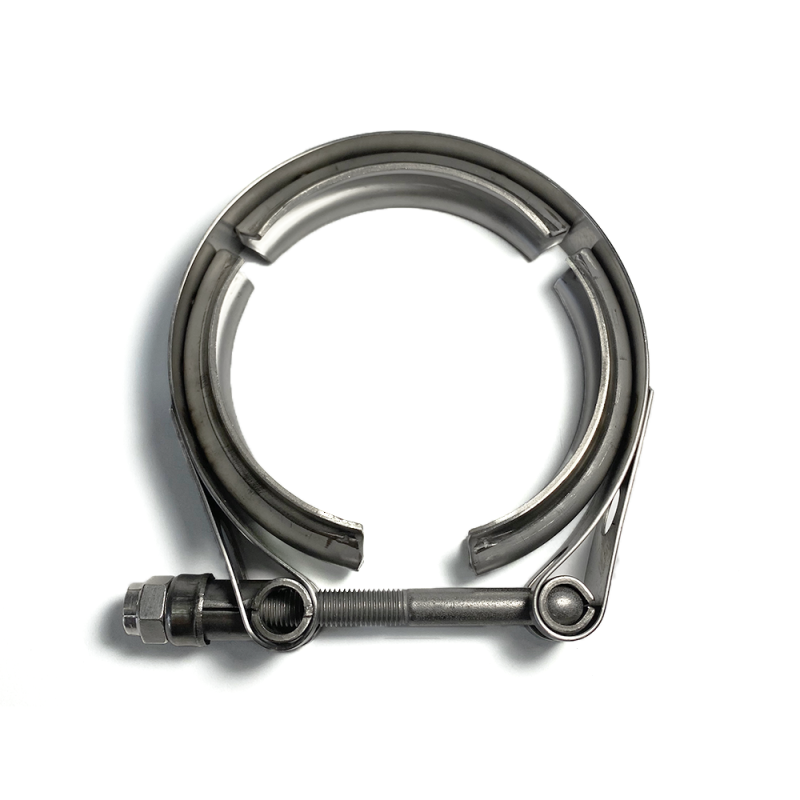 2.5-inch stainless steel V-band clamp with T-bolt fastener for exhaust and turbocharger piping