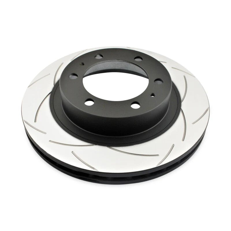 DBA Street Series T2 Slotted Front Brake Rotor DBA2716S featuring CNC machined bi-symmetrical slots