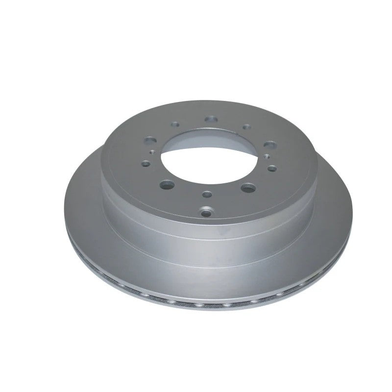 DBA Street Series En-Shield rear brake rotor with grey corrosion-resistant coating on the hub and cooling vents.