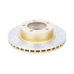 DBA Street Series X drilled and slotted front brake rotor featuring patented Kangaroo Paw ventilation pillars.