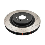 DBA 4000 Series T3 slotted vented front brake rotor with tri-symmetrical CNC machined slots for Lotus Evora.