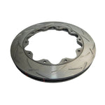DBA 5000 Series T3 two-piece performance brake rotor with bi-directional slots and Alumalite center hat