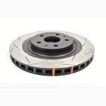 DBA 4000 Series T3 slotted front brake rotor with bi-directional CNC-machined slots for Chevrolet Corvette C8 Z51.