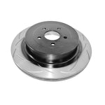 DBA Street Series T2 rear slotted brake rotor (DBA2657S) featuring bi-symmetrical slots and internal 170mm handbrake drum.