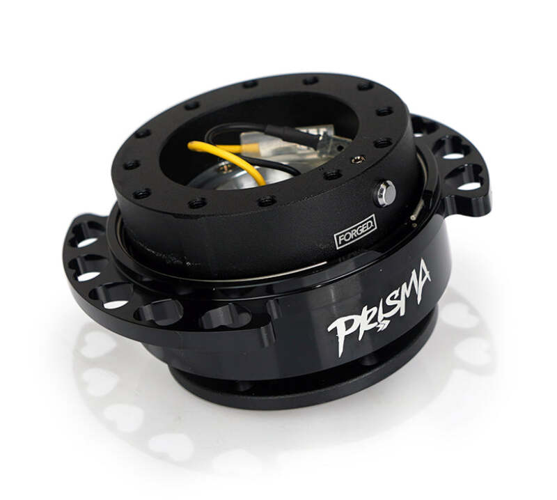 NRG Innovations Steering Wheel Quick Release Kit - Black Body with Black Heart Cutout Ring