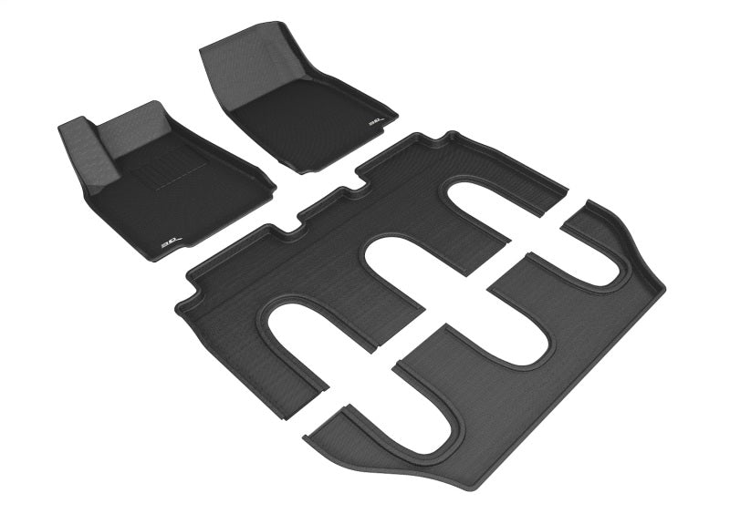 3D MAXpider Kagu Series Black Full Set Floor Mats for 2016-2017 Tesla Model X (Non-Folding)