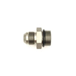 DeatschWerks 10AN ORB male to 8AN male flare adapter fitting with black O-ring.
