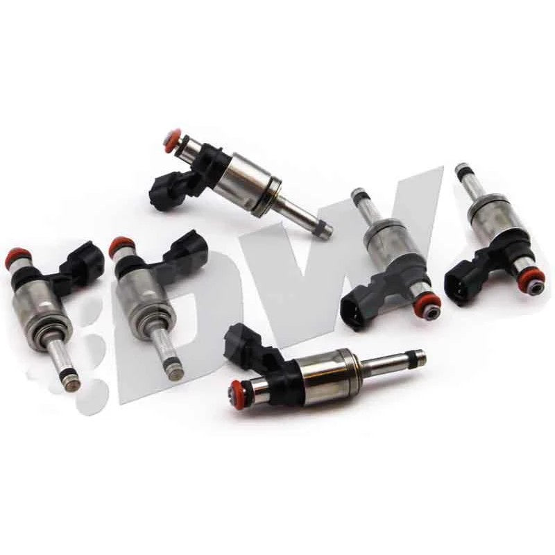 Set of DeatschWerks 1700cc GDI fuel injectors for Ford 3.5L EcoBoost engines.